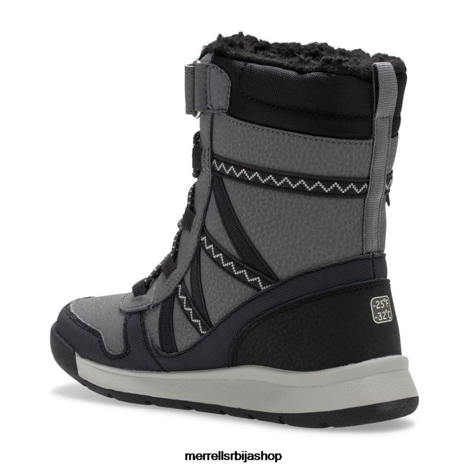 клинци водоотпорна чизма за снег црусх 2.0 (мк263125к) Merrell црно/сиво ципеле 6X68L1507