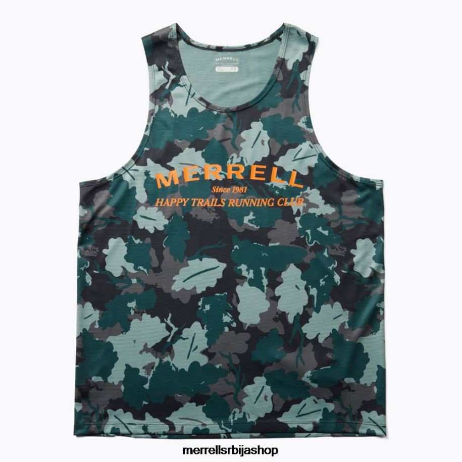 мушкарци мајица за трчање на стази (јмф26614-330) Merrell отисак листова морске маховине Одећа 6X68L779